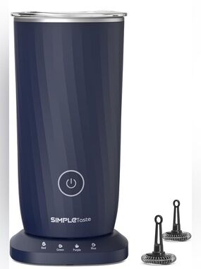 SIMPLETaste 4 in 1 Milk Frother Electric Foam Maker Dark Blue NIB